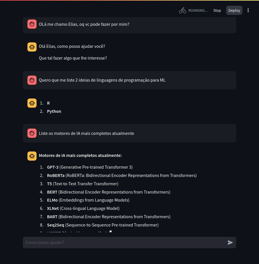 Screenshot do projeto Integração de IA